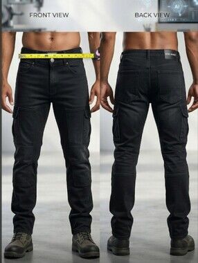 King Maker Black Slim Straight Leg Denim Jeans Sz 38